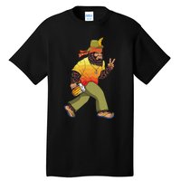 German Bigfoot Sasquatch Beer Lederhose Funny Oktoberfest Tall T-Shirt