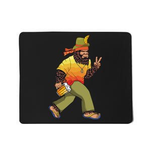 German Bigfoot Sasquatch Beer Lederhose Funny Oktoberfest Mousepad