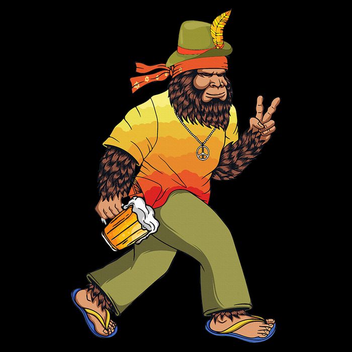 German Bigfoot Sasquatch Beer Lederhose Funny Oktoberfest Premium T-Shirt