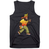 German Bigfoot Sasquatch Beer Lederhose Funny Oktoberfest Tank Top