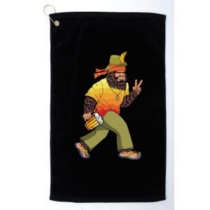 German Bigfoot Sasquatch Beer Lederhose Funny Oktoberfest Platinum Collection Golf Towel