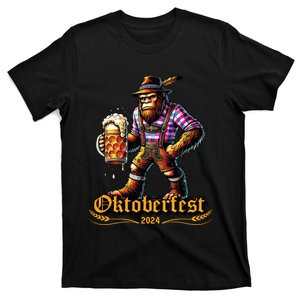 German Bigfoot Sasquatch Lederhose Funny Oktoberfest 2024 T-Shirt