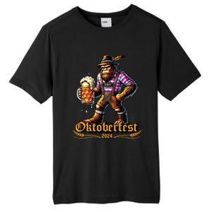 German Bigfoot Sasquatch Lederhose Funny Oktoberfest 2024 Tall Fusion ChromaSoft Performance T-Shirt