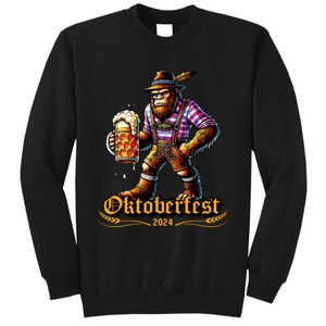 German Bigfoot Sasquatch Lederhose Funny Oktoberfest 2024 Tall Sweatshirt