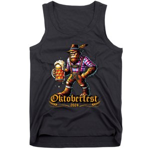 German Bigfoot Sasquatch Lederhose Funny Oktoberfest 2024 Tank Top