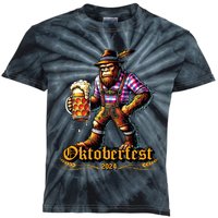 German Bigfoot Sasquatch Lederhose Funny Oktoberfest 2024 Kids Tie-Dye T-Shirt