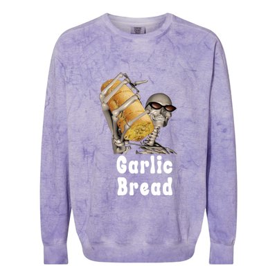 Garlic Bread Skeleton Funny Skeleton Meme Colorblast Crewneck Sweatshirt