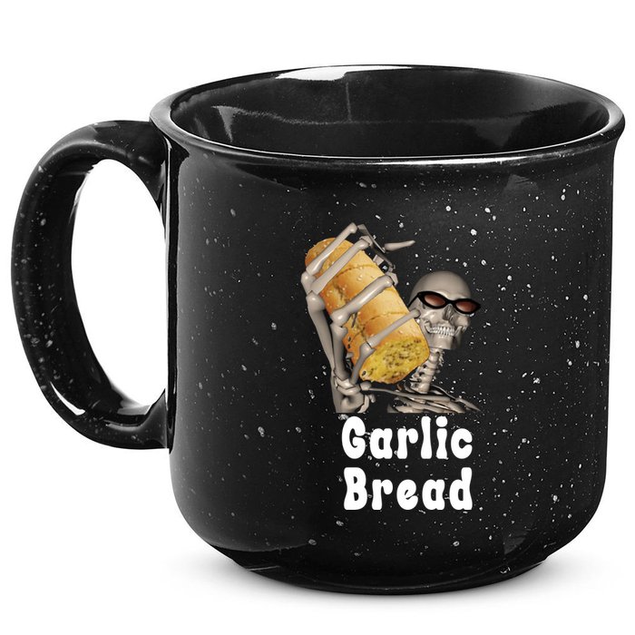 Garlic Bread Skeleton Funny Skeleton Meme 15oz Campfire Ceramic Mug