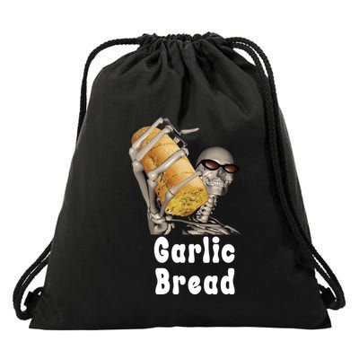 Garlic Bread Skeleton Funny Skeleton Meme Drawstring Bag