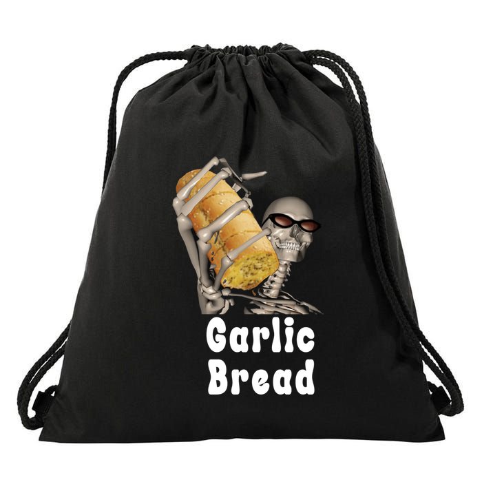 Garlic Bread Skeleton Funny Skeleton Meme Drawstring Bag
