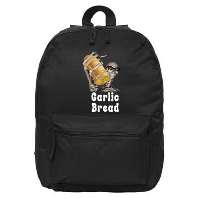 Garlic Bread Skeleton Funny Skeleton Meme 16 in Basic Backpack