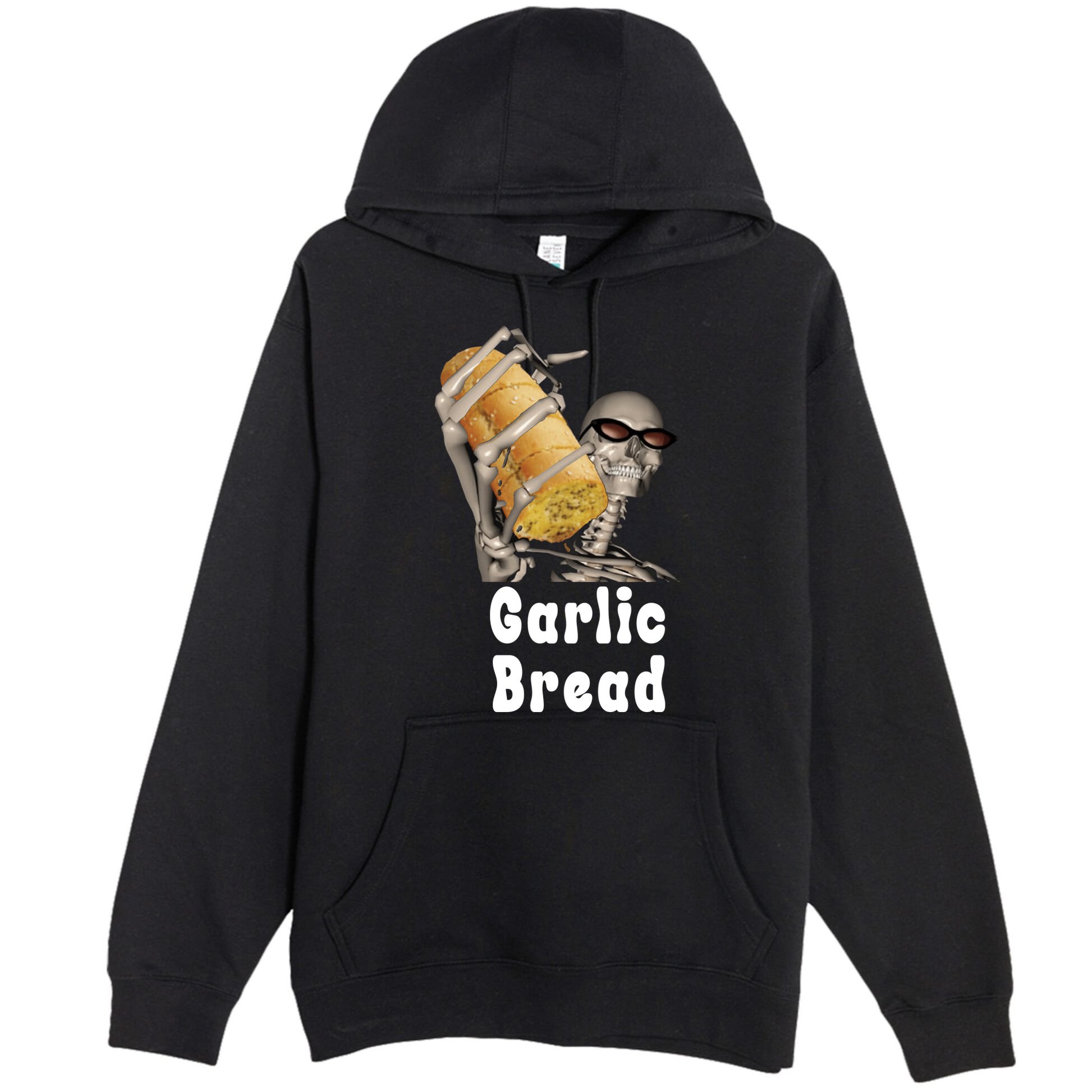 Garlic Bread Skeleton Funny Skeleton Meme Premium Pullover Hoodie