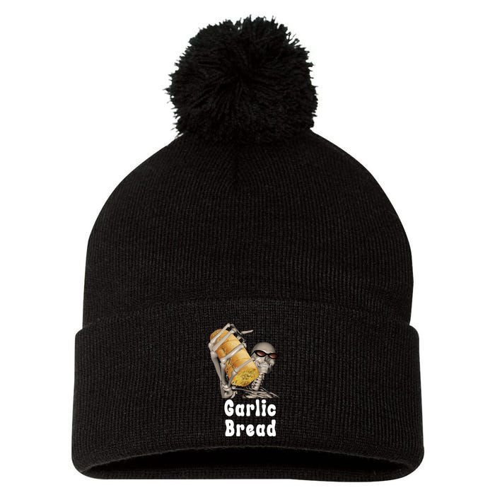 Garlic Bread Skeleton Funny Skeleton Meme Pom Pom 12in Knit Beanie