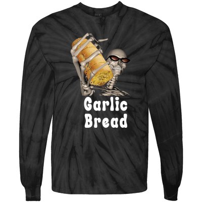 Garlic Bread Skeleton Funny Skeleton Meme Tie-Dye Long Sleeve Shirt