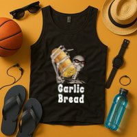 Garlic Bread Skeleton Funny Skeleton Meme Tank Top
