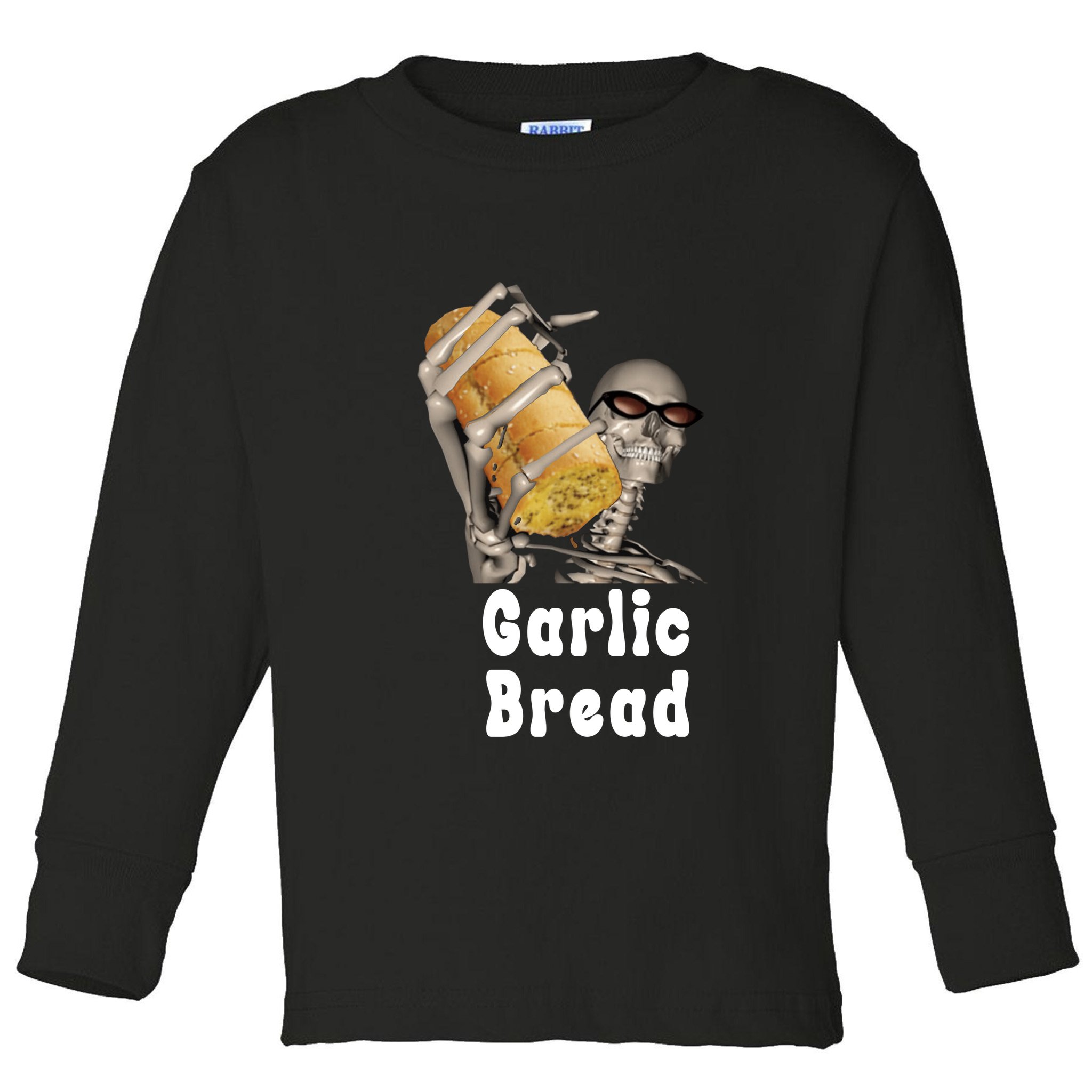 Garlic Bread Skeleton Funny Skeleton Meme Toddler Long Sleeve Shirt