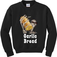 Garlic Bread Skeleton Funny Skeleton Meme Kids Sweatshirt