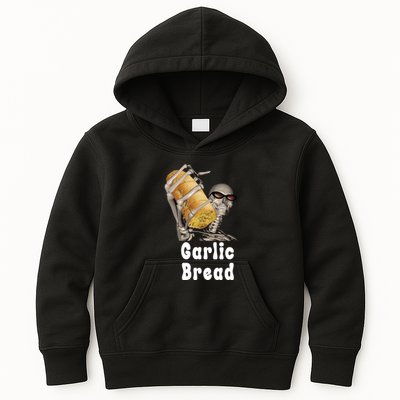 Garlic Bread Skeleton Funny Skeleton Meme Kids Hoodie