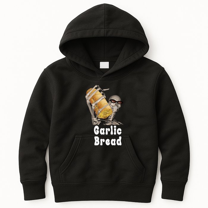 Garlic Bread Skeleton Funny Skeleton Meme Kids Hoodie