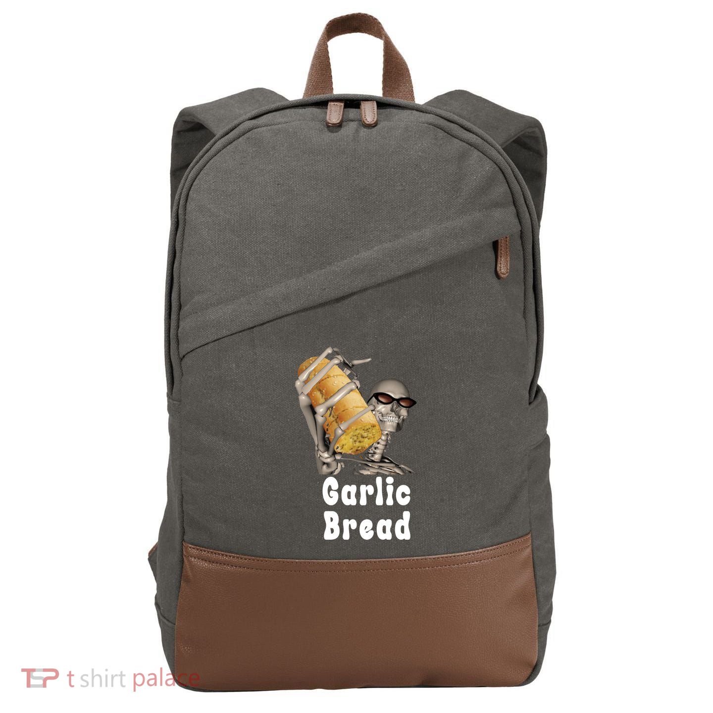 Garlic Bread Skeleton Funny Skeleton Meme Cotton Canvas Backpack