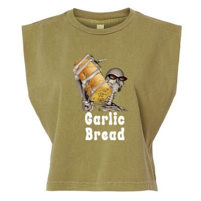 Garlic Bread Skeleton Funny Skeleton Meme Garment-Dyed Women's Muscle Tee