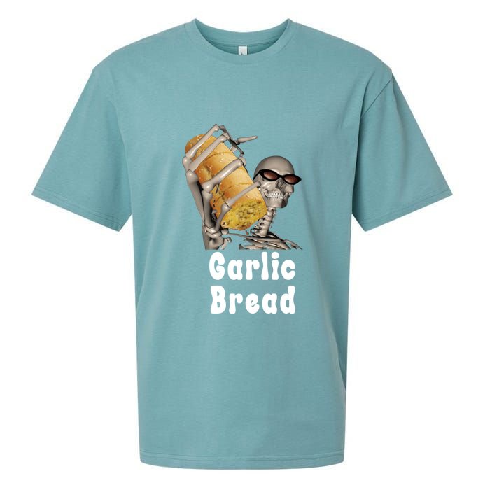 Garlic Bread Skeleton Funny Skeleton Meme Sueded Cloud Jersey T-Shirt
