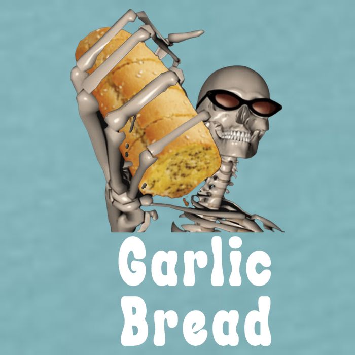 Garlic Bread Skeleton Funny Skeleton Meme Sueded Cloud Jersey T-Shirt