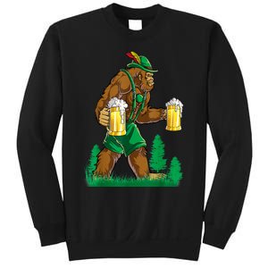 German Bigfoot Sasquatch Lederhose Funny Oktoberfest Costume Sweatshirt