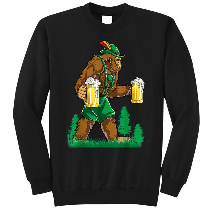 German Bigfoot Sasquatch Lederhose Funny Oktoberfest Costume Sweatshirt