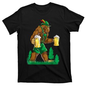 German Bigfoot Sasquatch Lederhose Funny Oktoberfest Costume T-Shirt