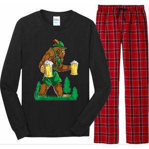 German Bigfoot Sasquatch Lederhose Funny Oktoberfest Costume Long Sleeve Pajama Set