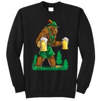 German Bigfoot Sasquatch Lederhose Funny Oktoberfest Costume Tall Sweatshirt