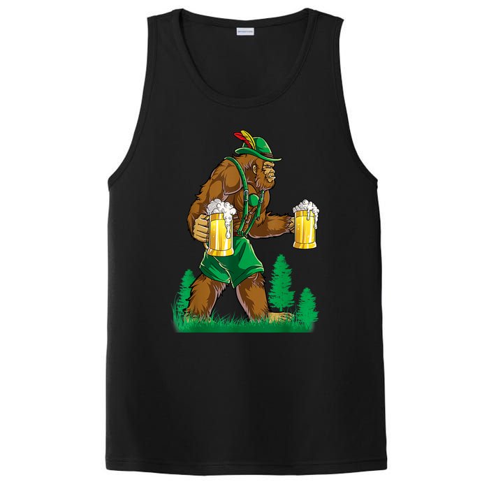 German Bigfoot Sasquatch Lederhose Funny Oktoberfest Costume PosiCharge Competitor Tank