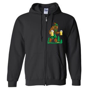 German Bigfoot Sasquatch Lederhose Funny Oktoberfest Costume Full Zip Hoodie