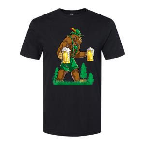 German Bigfoot Sasquatch Lederhose Funny Oktoberfest Costume Softstyle CVC T-Shirt