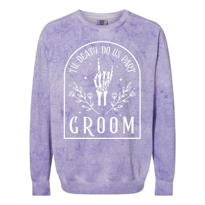 Groom Bride Skeleton Gothic Halloween Engagement Wedding Colorblast Crewneck Sweatshirt