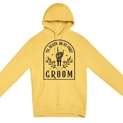 Groom Bride Skeleton Gothic Halloween Engagement Wedding Premium Pullover Hoodie