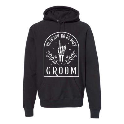 Groom Bride Skeleton Gothic Halloween Engagement Wedding Premium Hoodie