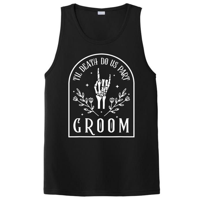 Groom Bride Skeleton Gothic Halloween Engagement Wedding PosiCharge Competitor Tank