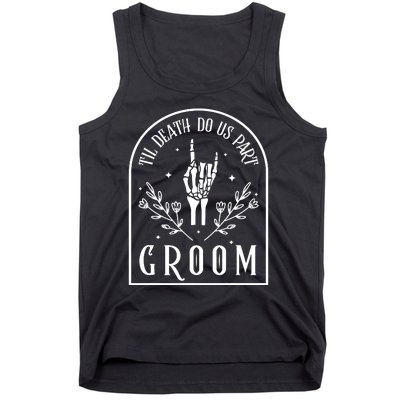 Groom Bride Skeleton Gothic Halloween Engagement Wedding Tank Top