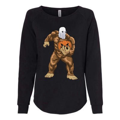 Ghost Bigfoot Sasquatch Jack O Lantern Halloween Costume Womens California Wash Sweatshirt