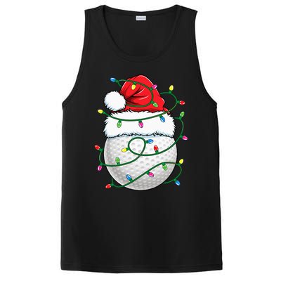 Golf Ball Santa Hat Christmas Golfing Xmas Lights PosiCharge Competitor Tank