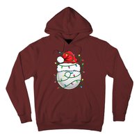 Golf Ball Santa Hat Christmas Golfing Xmas Lights Hoodie