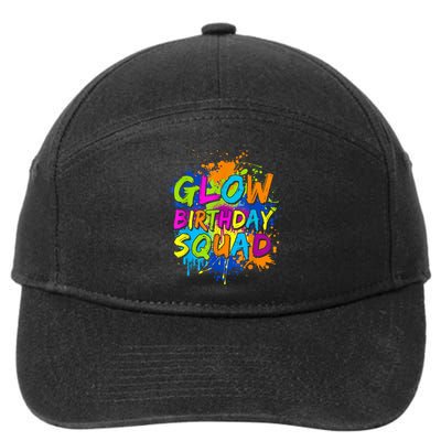 Glow Birthday Squad Retro 80s Costume Birthday Party Squad 7-Panel Snapback Hat
