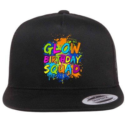 Glow Birthday Squad Retro 80s Costume Birthday Party Squad Flatbill Hat