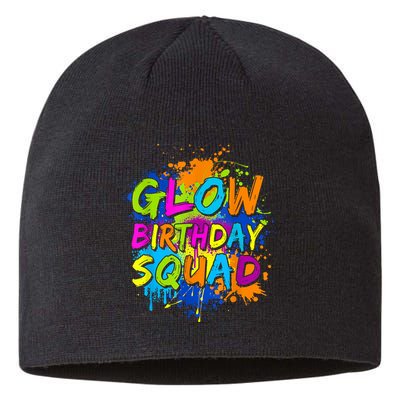 Glow Birthday Squad Retro 80s Costume Birthday Party Squad Sustainable Beanie