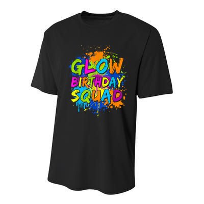 Glow Birthday Squad Retro 80s Costume Birthday Party Squad Youth Performance Sprint T-Shirt