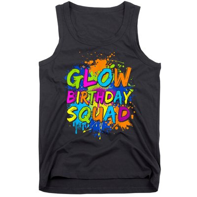 Glow Birthday Squad Retro 80s Costume Birthday Party Squad Tank Top