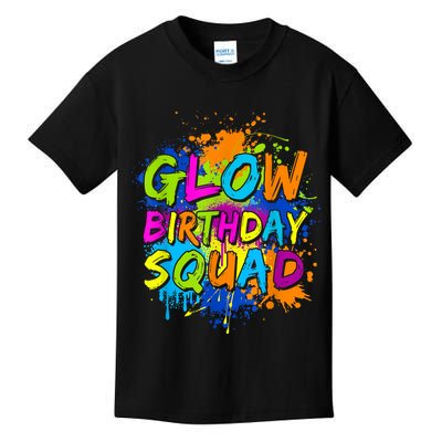 Glow Birthday Squad Retro 80s Costume Birthday Party Squad Kids T-Shirt