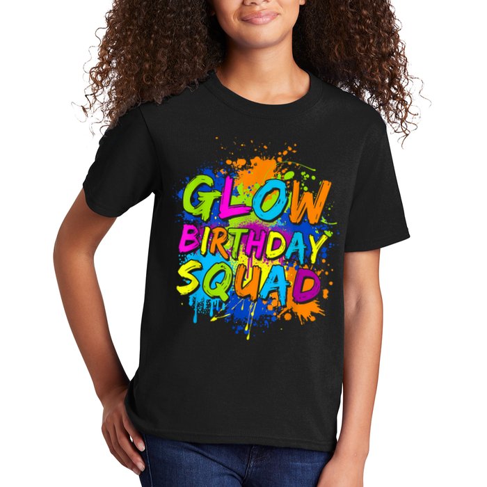 Glow Birthday Squad Retro 80s Costume Birthday Party Squad Kids T-Shirt